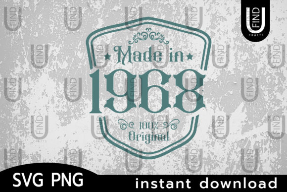 Made in 1968 Svg, Birthday Svg