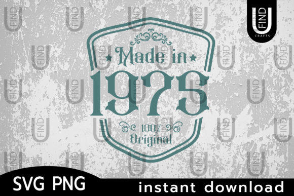 Made in 1975 Svg, Birthday Svg