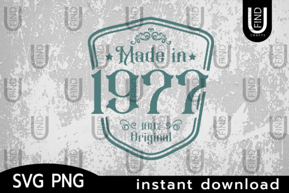 Made in 1977 Svg, Birthday Svg