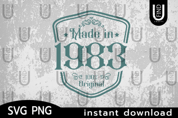 Made in 1983 Svg, Birthday Svg