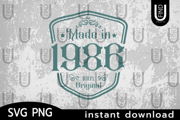 Made in 1986 Svg, Birthday Svg