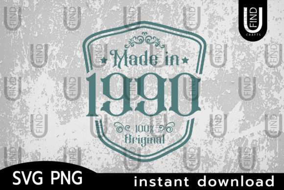 Made in 1990 Svg, Birthday Svg