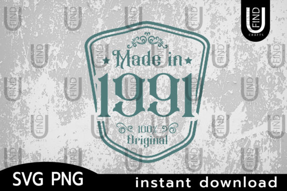 Made in 1991 Svg, Birthday Svg